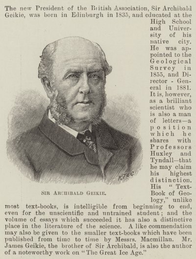 Sir Archibald Geikie (gravering) af English School