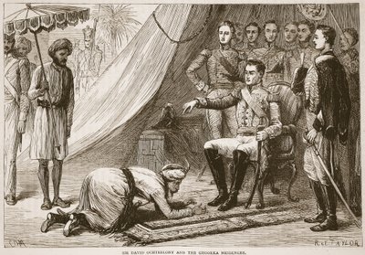 Sir David Ochterlony and the Ghurka messenger, illustration fra Cassell
