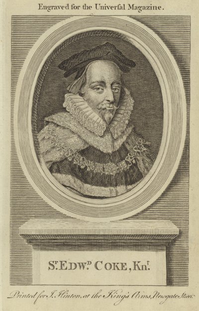 Sir Edward Coke, ridder af English School