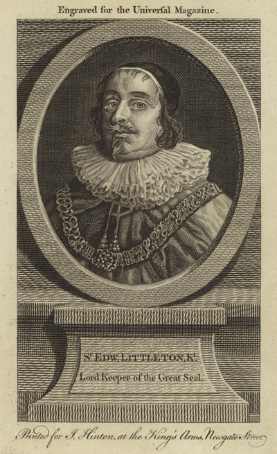 Sir Edward Littleton, Lord Keeper of the Great Seal af English School