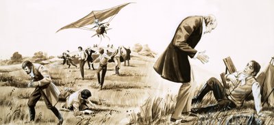 Sir George Cayleys kusk flyver et fly i 1852 af English School
