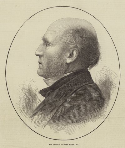 Sir George Gilbert Scott, RA (gravering) af English School