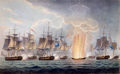 Sir Graham Moores Action ud for Cape St. Mary, 5. oktober 1804, fra The Naval Chronology of Great Britain, af J. Ralfe af English School