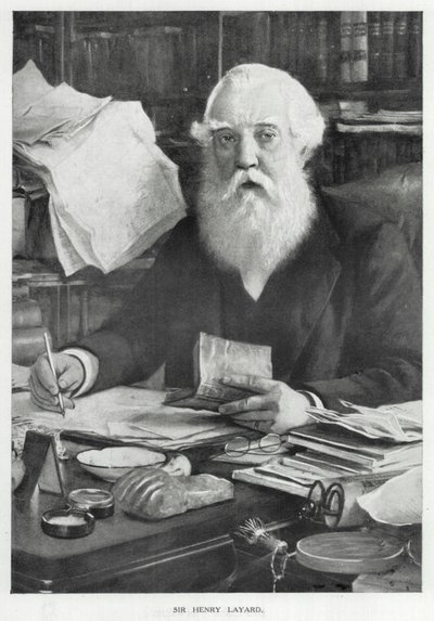 Sir Henry Layard (litografi) af English School