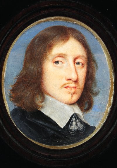 Sir Henry Vane The Younger (akvarel på vellum) af English School