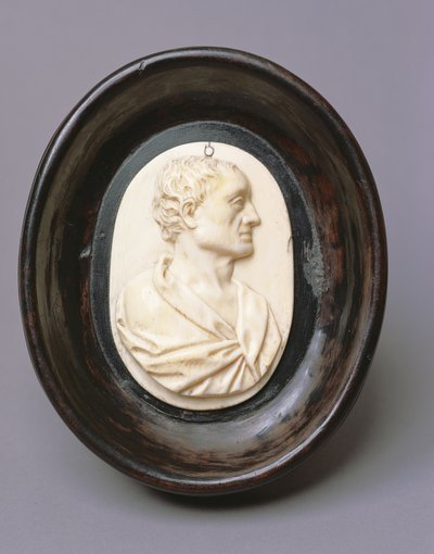 Sir Isaac Newton (elfenben og bejdset træ) af English School