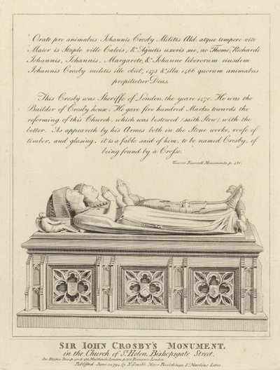 Sir John Crosbys monument af English School