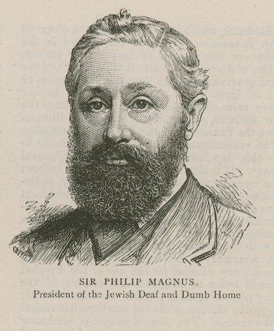 Sir Philip Magnus, præsident for det jødiske døve- og stummehjem af English School