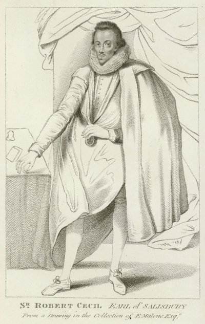 Sir Robert Cecil, jarl af Salisbury (gravering) af English School