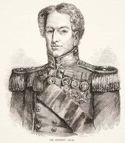 Sir Robert Sale, illustration fra Cassells Illustrated History of England af English School