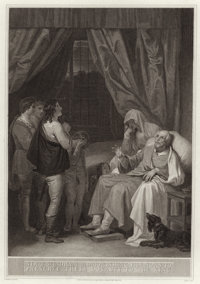 Sir T Windham formaner sine sønner om at bevare deres loyalitet over for kongen af English School