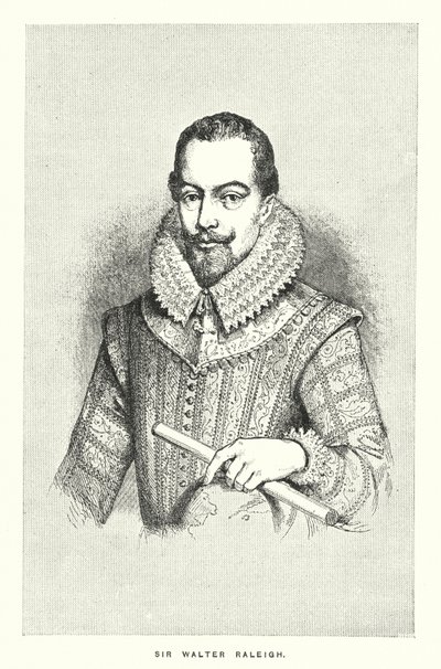 Sir Walter Raleigh (gravering) af English School