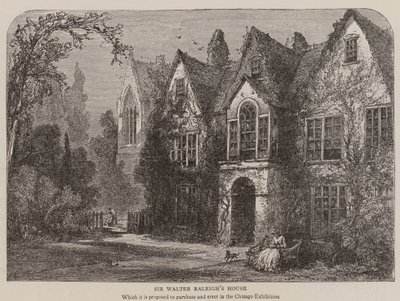 Sir Walter Raleighs hus (gravering) af English School