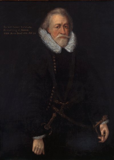 Sir William Dethick, våbenkonge med strømpebånd af English School