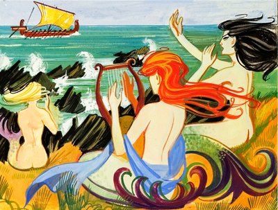 Sirener frister Odysseus op på klipperne af English School