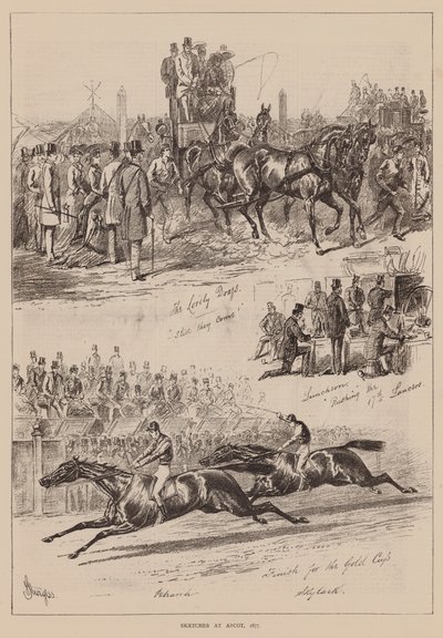 Skizzen in Ascot von English School