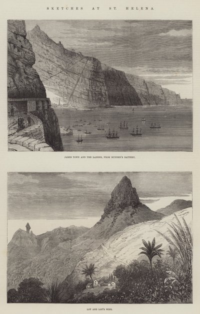 Skitser ved St. Helena (gravering) af English School