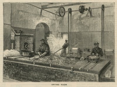 Skitser ved Royal Mint, Tower Hill; tørrerum af English School