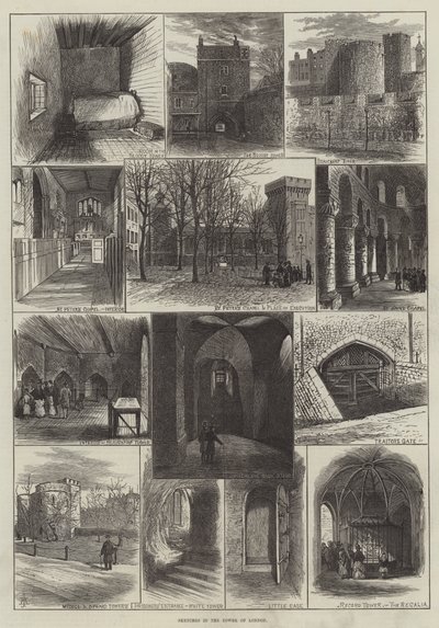 Skitser i Tower of London (gravering) af English School