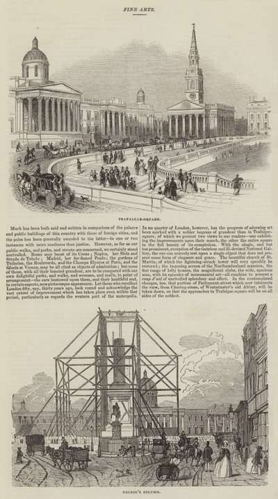 Skitser af Trafalgar Square (gravering) af English School