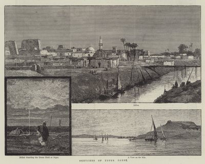 Skitser af Øvre Egypten (gravering) af English School