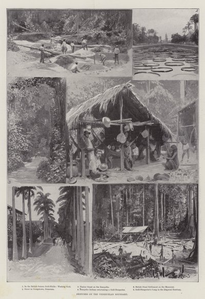 Skitser på den venezuelanske grænse (litho) af English School