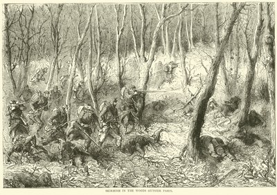 Træfning i skoven uden for Paris, oktober 1870 af English School