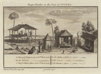 Slavehuse på Guineas kyst af English School
