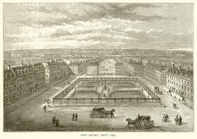 Soho Square, omkring 1700 af English School
