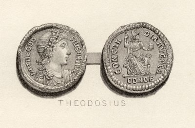 Solidus mønt fra Theodosius den Stores tid af English School