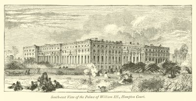 South-east View of the Palace of William III, Hampton Court  af English School