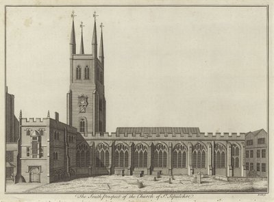 South Prospect of Church of St Sepulchre, London af English School