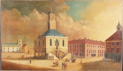 South Shields Market Place, ca. 1800 af English School