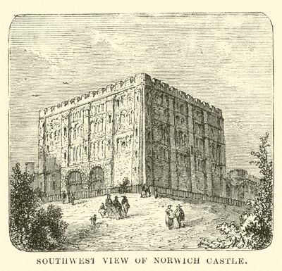 Southwest view of Norwich Castle  af English School