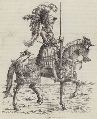 Prøve af trægravering, 1518, Maximilians triumfer af English School