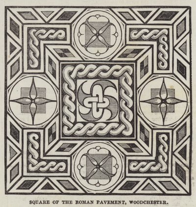 Square of the Roman Pavement, Woodchester (gravering) af English School