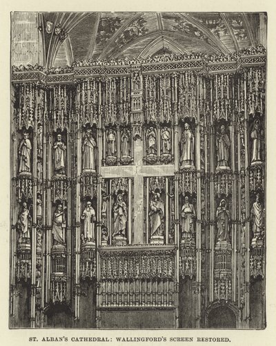 St Albans Cathedral, Wallingfords skærm restaureret af English School