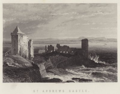 St Andrews Castle (gravering) af English School