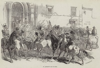 Sankt Antonius dag i Rom (gravering) af English School