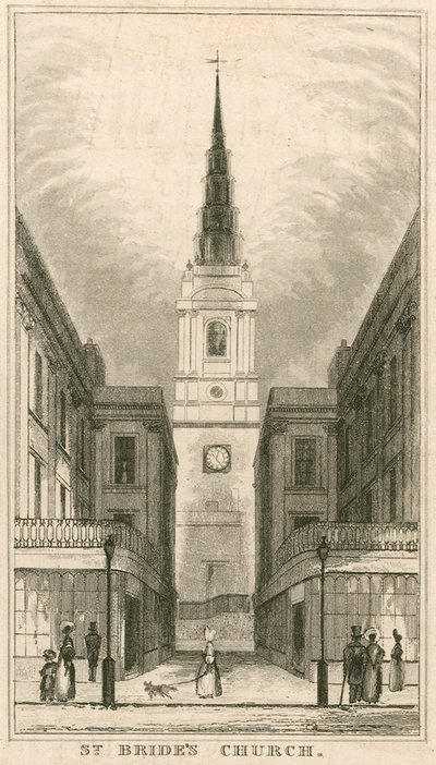 St Brides Church, Fleet Street, London af English School