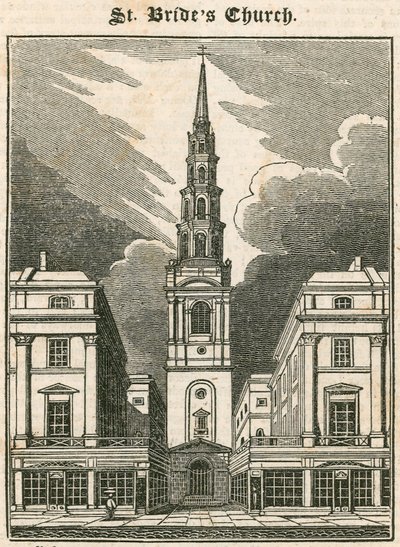 St Brides Church, Fleet Street, London af English School
