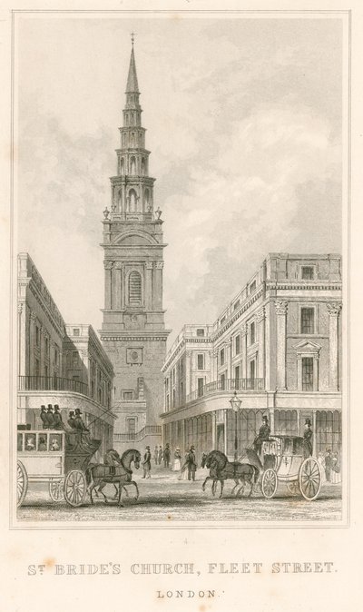 St Brides Church, Fleet Street, London af English School