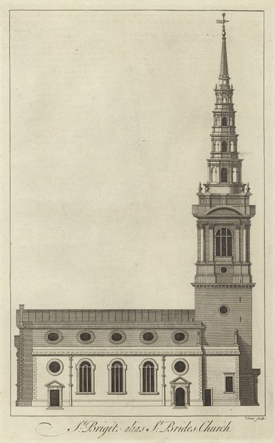 St Brides Church, London af English School