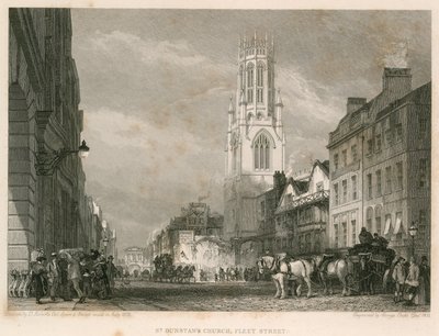 St Dunstans Church, Fleet Street, London af English School