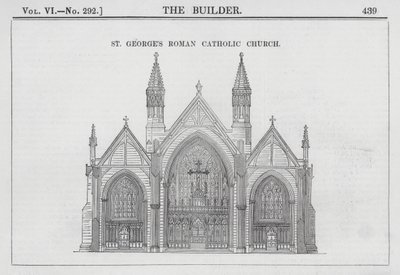 St. Georgs römisch-katholische Kirche (Gravur) von English School