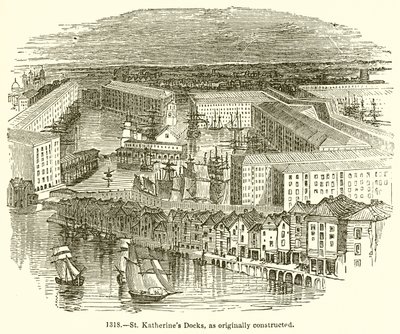 St. Katherines Docks, som oprindeligt bygget af English School