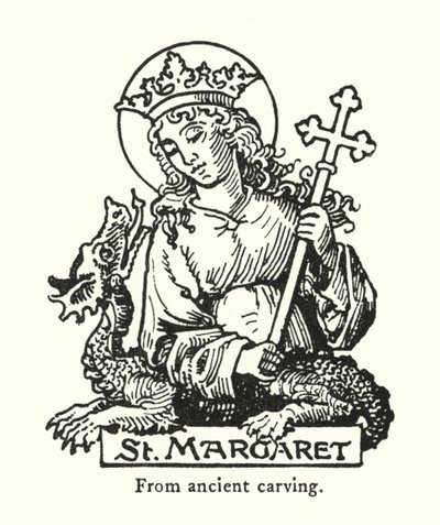 St Margaret, fra gammel udskæring (gravering) af English School