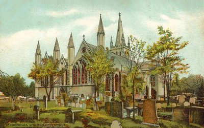 St Nicholas Church, Great Yarmouth (farve litho) af English School