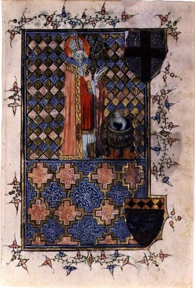 St. Nicholas Reviving a Youth, fra en timebog, ca. 1400-40 (vellum) af English School