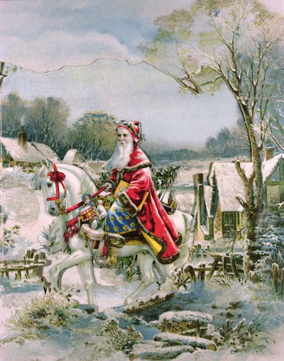 Nicolas, victoriansk julekort (print) af English School